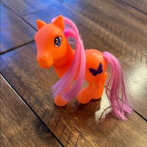 My Little Pony Orange Pony with Pink Mane and Purple Butterfly Cutie Mark